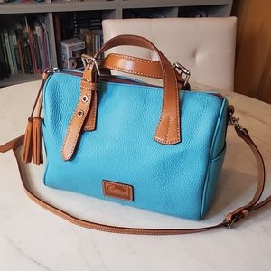 Dooney & Bourke Turquoise Sky Blue Crossbody Satchel Like New